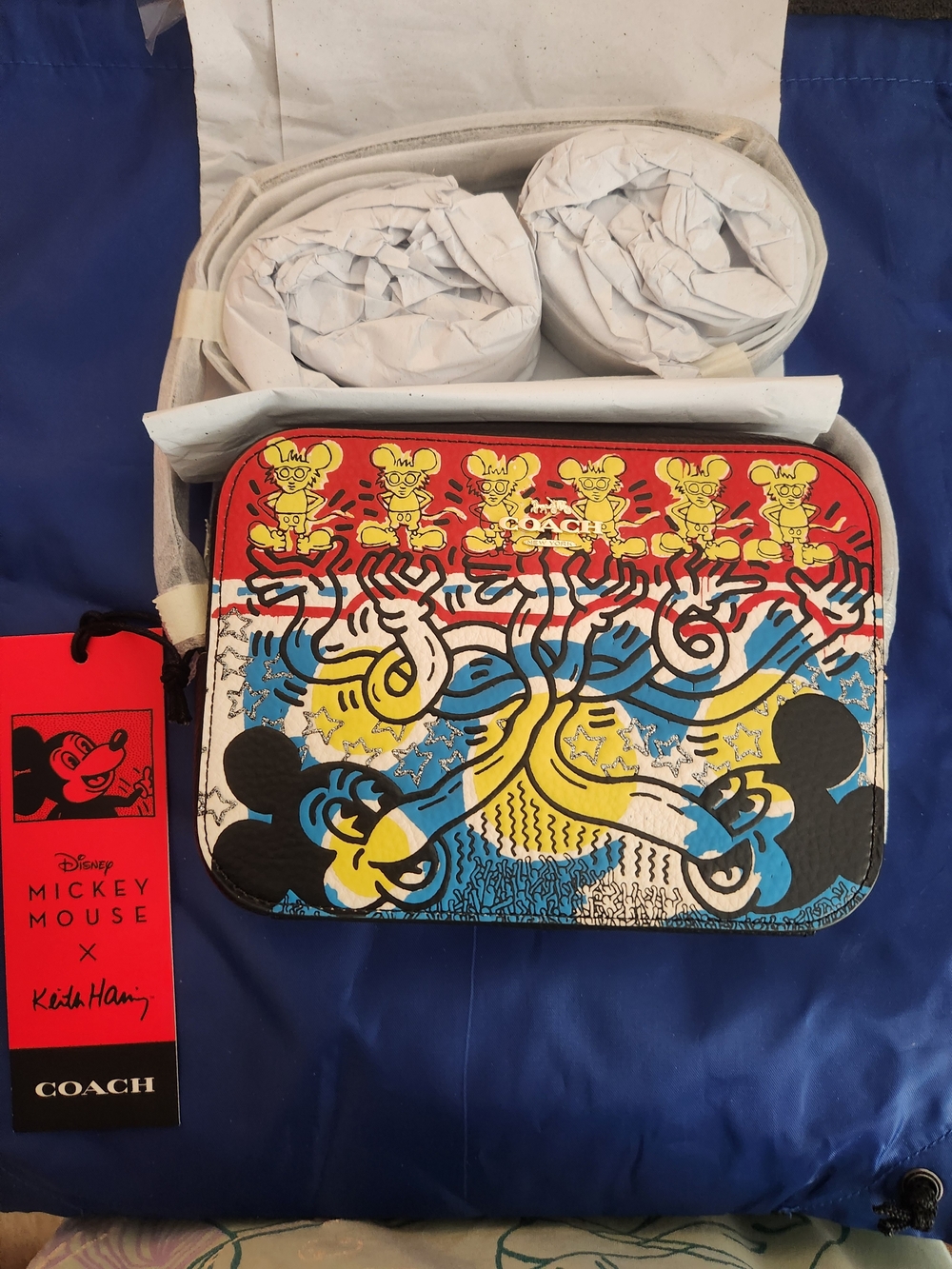 Coach x Disney Mickey Mouse Keith Haring Graphic Crossbody Bag - Red/Blue/Yellow